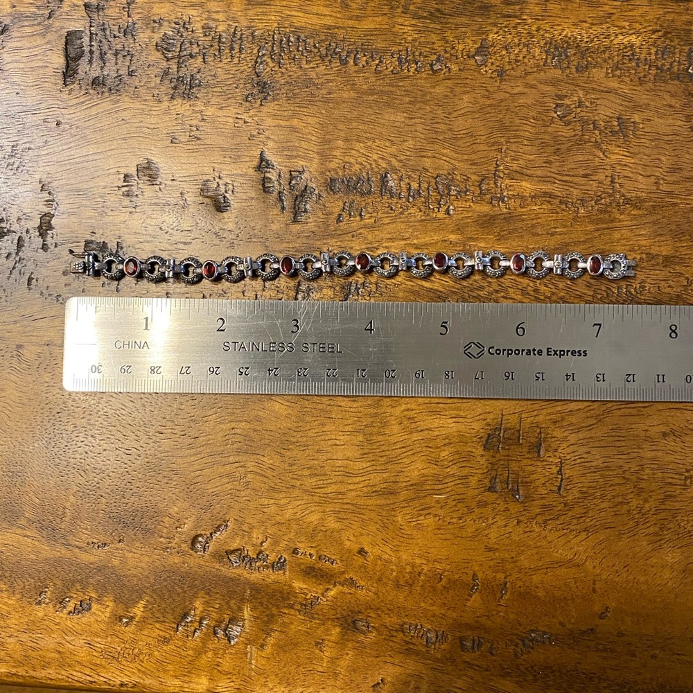 VINTAGE STERLING SLIVER MARCASITE BRACELET - Picture 5 of 6